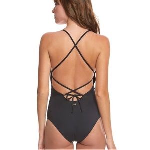 Roxy Strappy Love Criss Cross, one piece swimsuit, size 8.